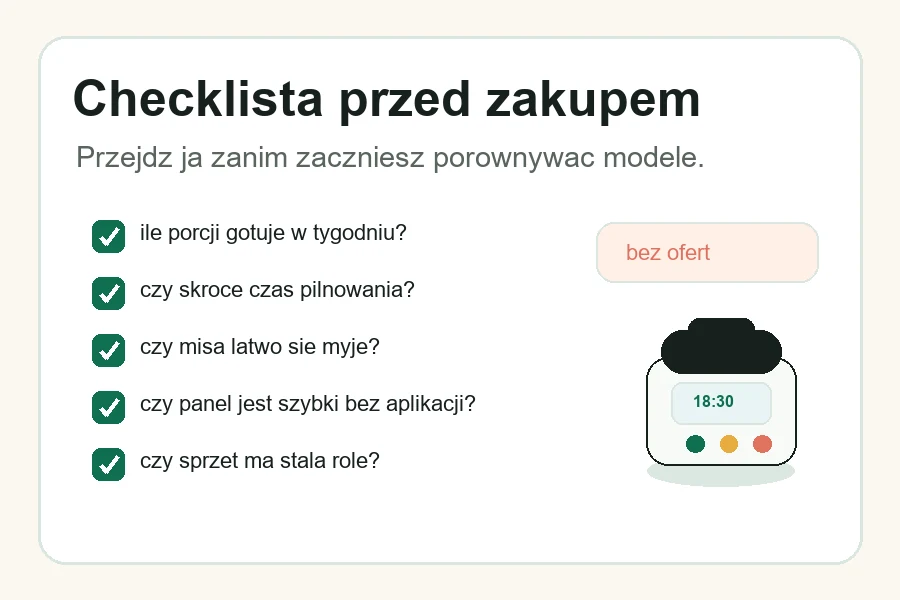 Checklista pytań przed wyborem multicookera dla zapracowanej osoby